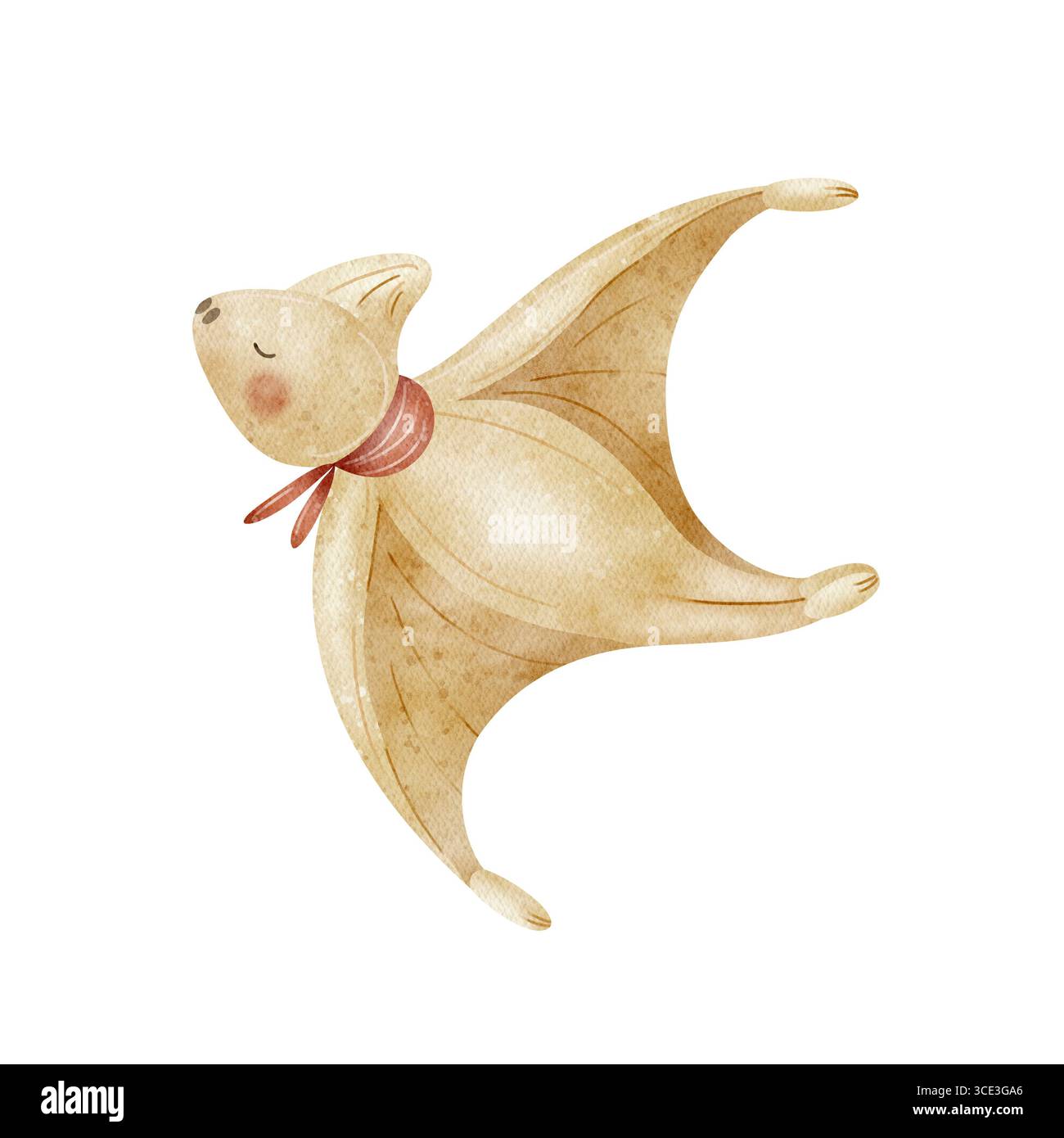 Dinosaurier fliegende Pterosaurier-Reisende, Entdecker-Archäologe. Aquarellbilder von Dino im Kinderstil. Hand gezeichnet isoliert auf Hintergrund Stockfoto