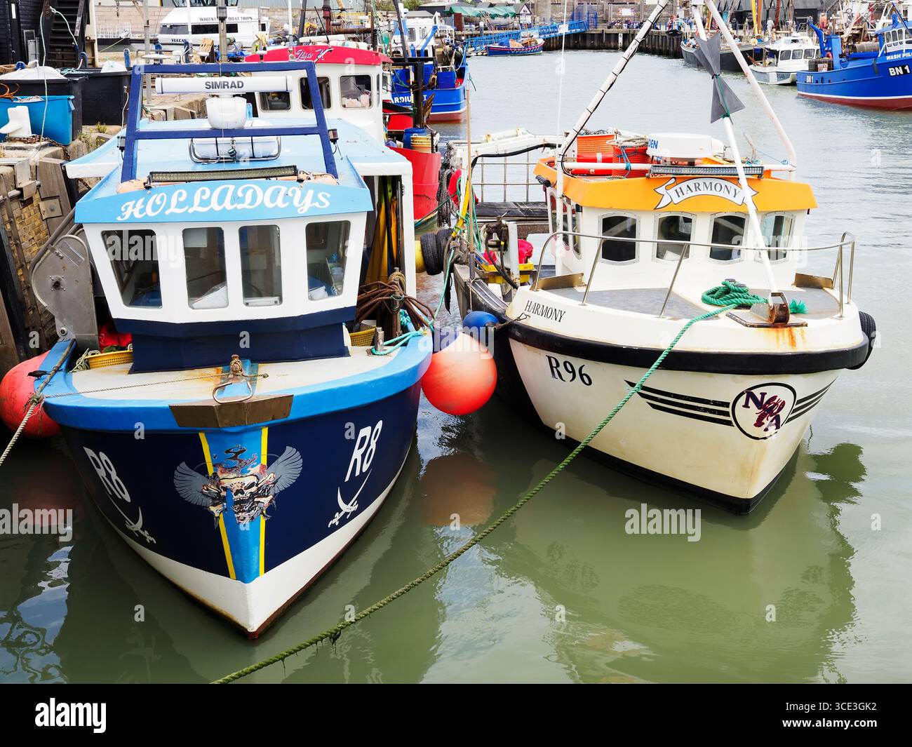 Fischerboote am Whitstable Harbour in Whitstable Kent England Stockfoto