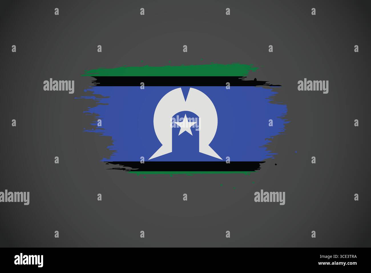 Australisches Torres Strait Islander Nationalsymbol mit künstlerischem Pinselstrich-Effekt. Stock Vektor