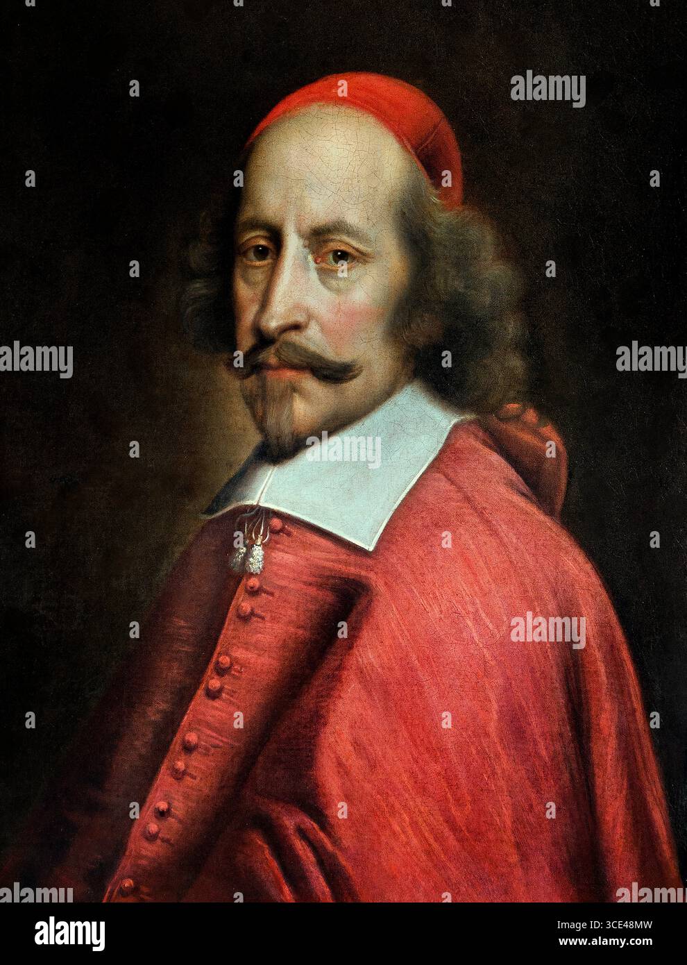 Porträt von Kardinal Jules Mazarin 1602-61 von Mignard Pierre 1612-95 France French Louvre Museum Paris France, ( Jules Mazarin, ab 1641 auch Kardinal Mazarin genannt, war ein italienischer katholischer Prälat, Diplomat und Politiker, der von 1642 bis zu seinem Tod den Königen von Frankreich Ludwig XIII. Und Ludwig XIV. Diente. Er wurde 1641 zum Kardinal ernannt ) ) Stockfoto