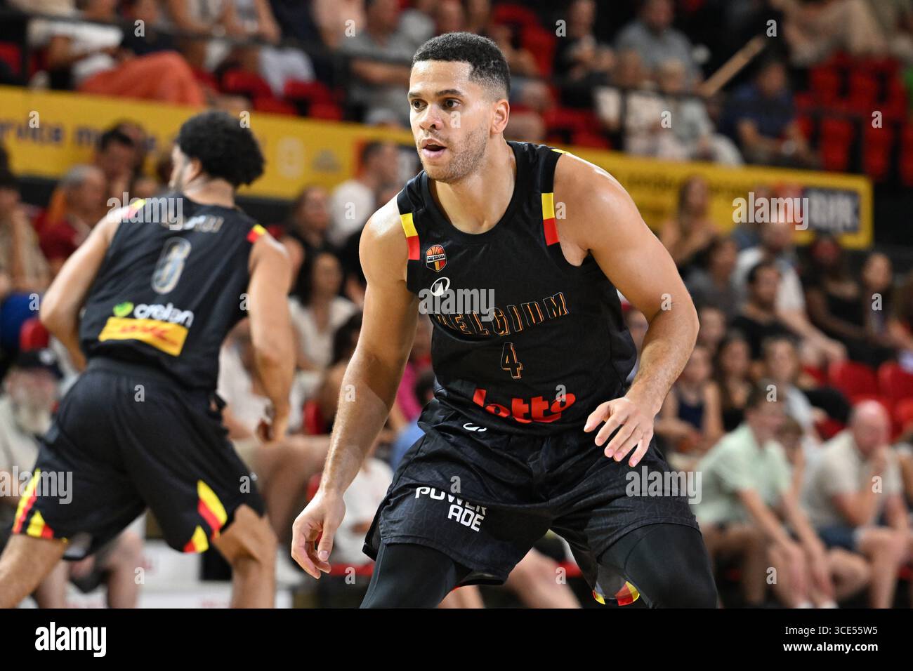 Charleroi, Belgien. August 2025. Der Belgier Emmanuel Manu Lecomte wurde während eines Basketballspiels zwischen der belgischen Nationalmannschaft Belgische Lions und Großbritannien am Freitag, den 15. August 2025 in Oostende in einem Freundschaftsturnier dargestellt. BELGA PHOTO MAARTEN STRAETEMANS Credit: Belga News Agency/Alamy Live News Stockfoto