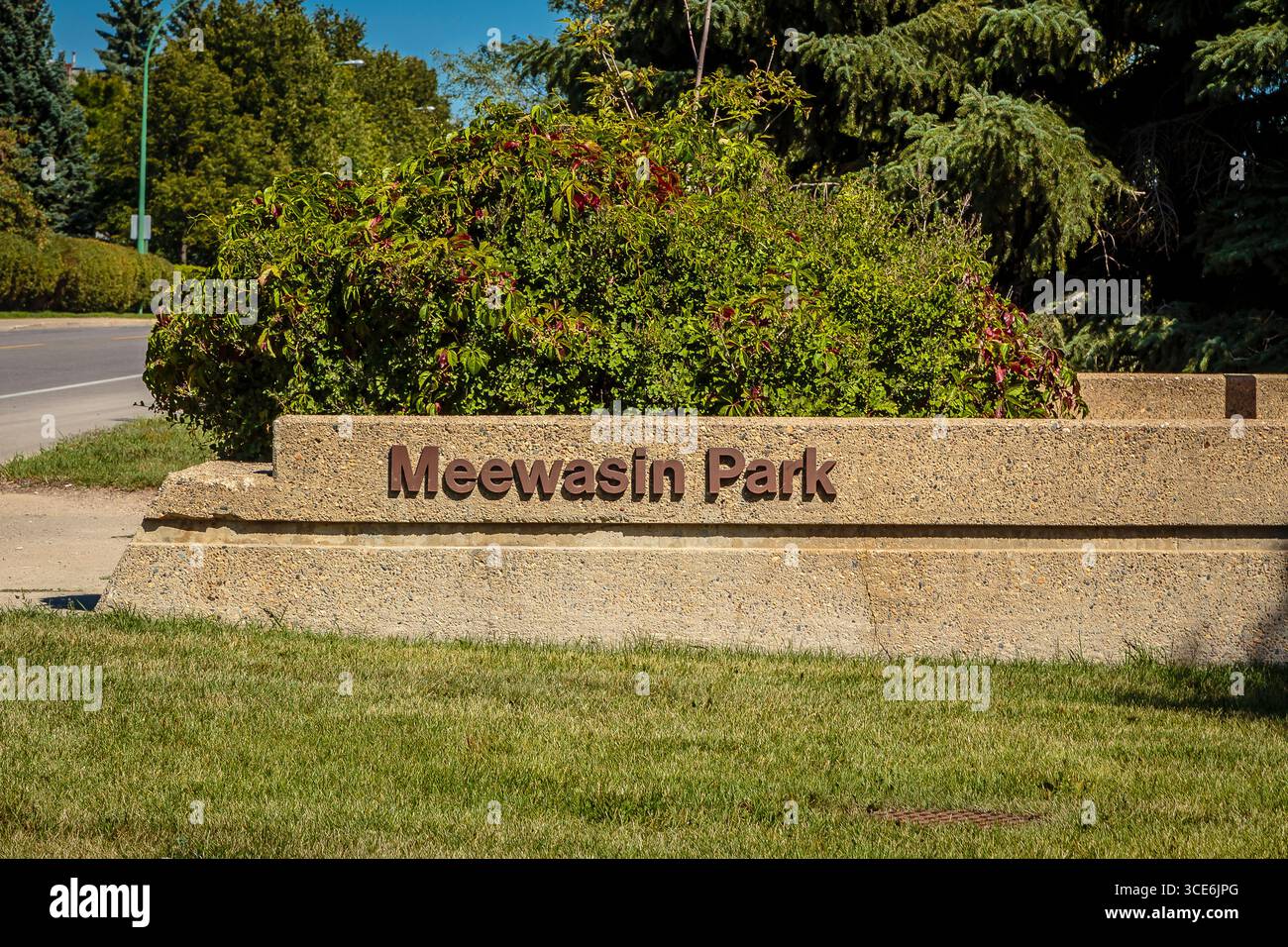 Meewasin Park liegt im River Heights Viertel von Saskatoon. Stockfoto