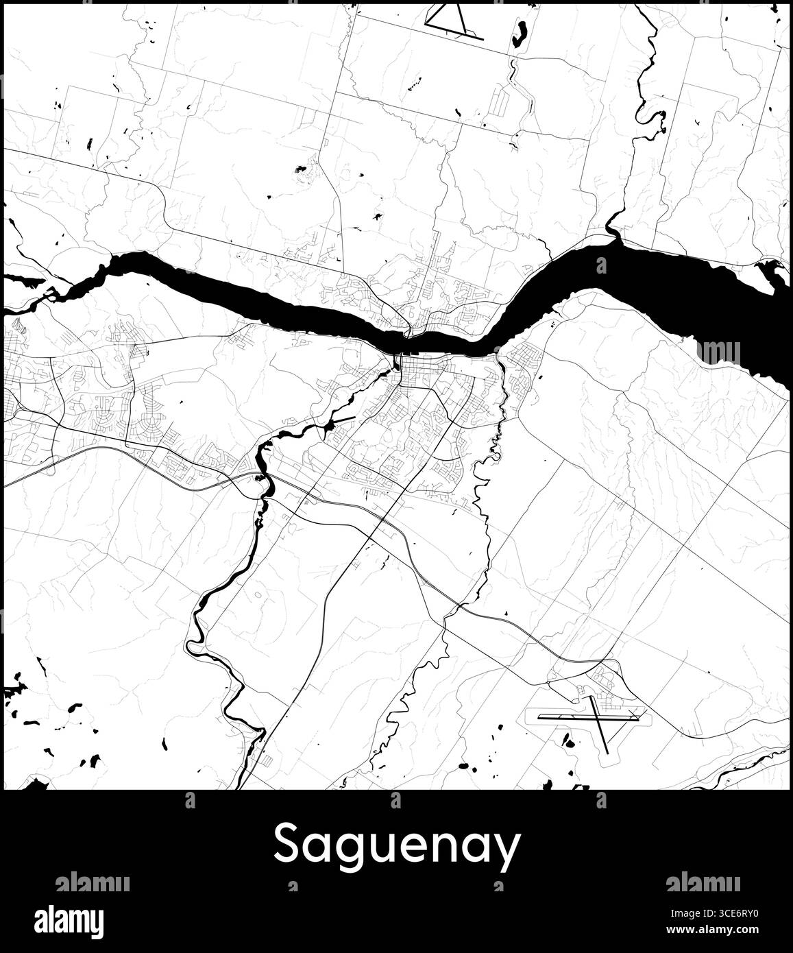 Saguenay City Map, Kanada - Topographische Vektorkarte Poster Stock Vektor
