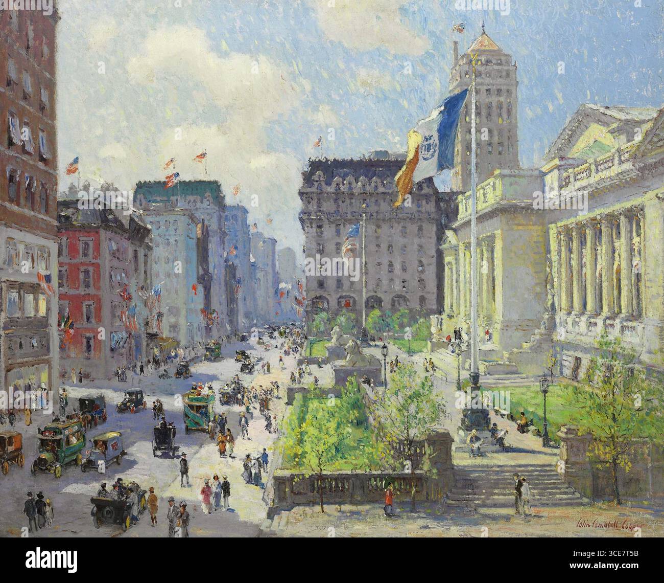 Colin Campbell Cooper - New York Public Library (1910 s) Stockfoto