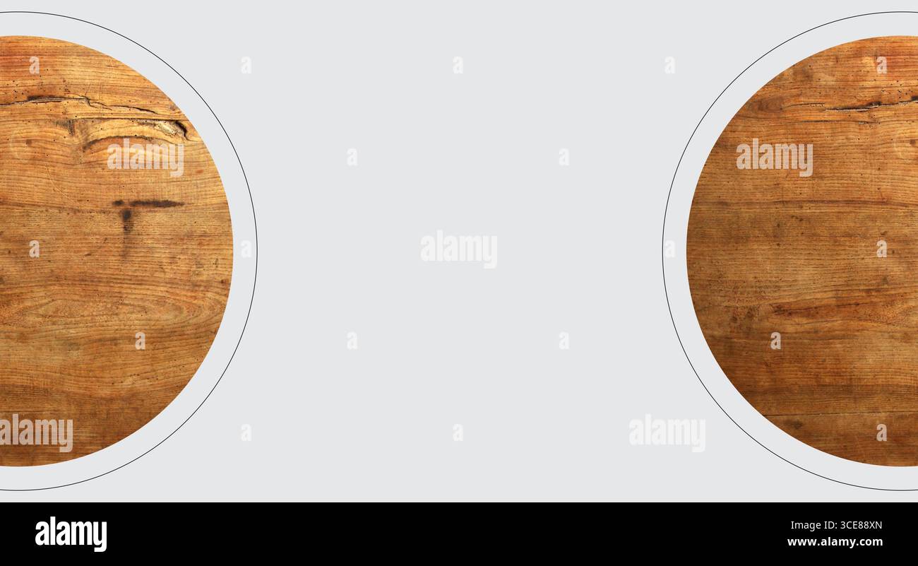 Holzelement, isoliert. Moderne Kunst, Abstraktion. Bildbearbeitung. Bildfragment ausschneiden. Inneneinrichtung, minimalistisch, nachhaltig, Konzepte Stockfoto