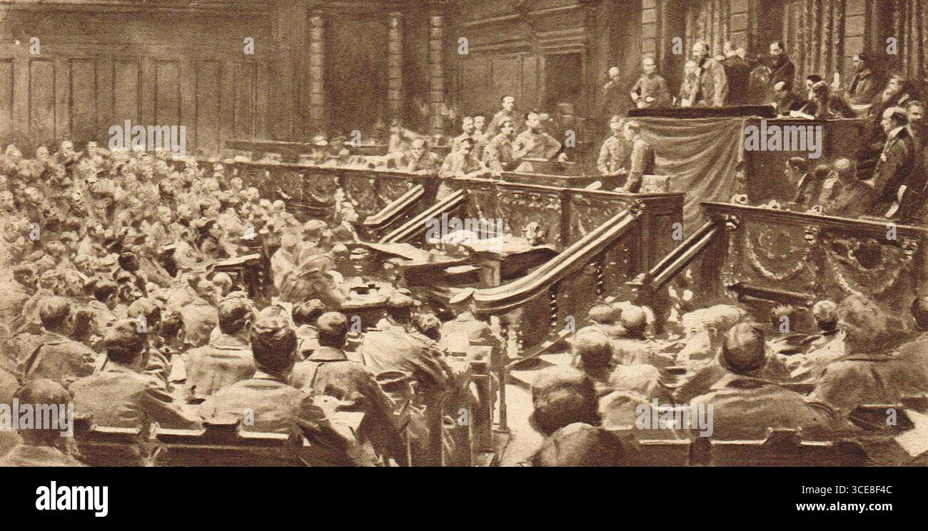 Sitzung des Berliner Arbeiter- und soldatenrates, 10. November 1918 Stockfoto