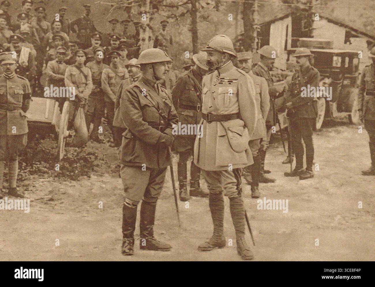 Kommandeure der britischen und französischen Streitkräfte in Italien. Der Earl of Cavan und General Graziani, 1918. Weltkrieg Stockfoto