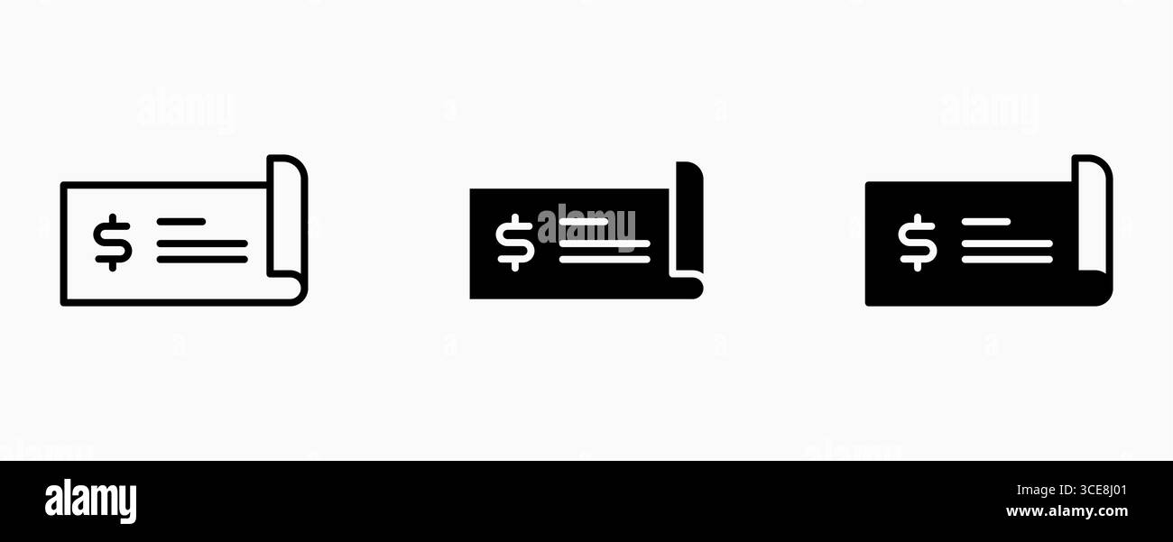 Symbol zum Festlegen der Rechnungszahlung. Finanz- und Geschäftskonzepte. UI-Schaltfläche Web und Apps. Stock Vektor