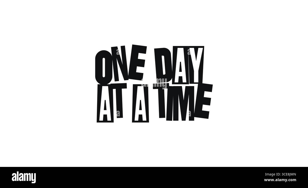 Motivierendes Zitat Über Geduld Und Fortschritt Im Stil Der Kreativen Bold Typografie. Perfekt Für Psychische Gesundheit Poster, Tägliche Erinnerungen, Drucke, Karten Stock Vektor