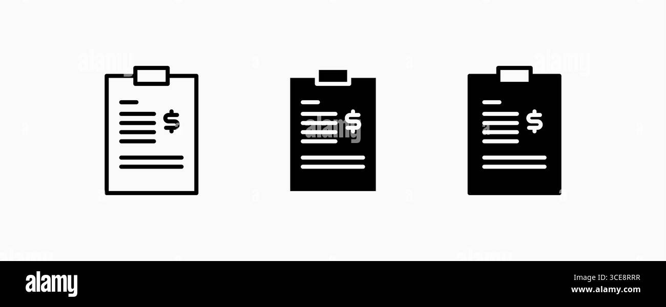 Symbol legt Finanzvertrag fest. Finanz- und Geschäftskonzepte. UI-Schaltfläche Web und Apps. Stock Vektor