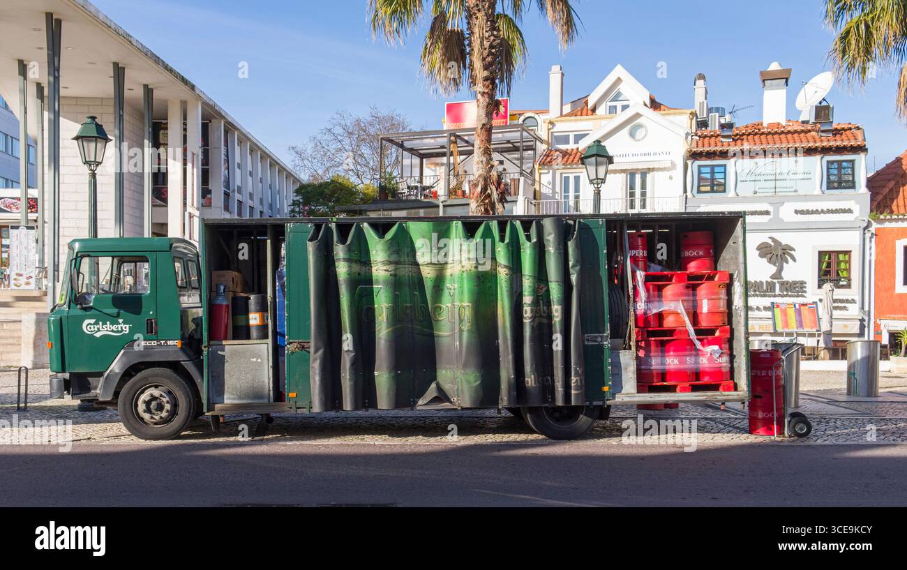 Carlsberg Bier Lieferung LKW, Cascais, Lissabon, Portugal Stockfoto