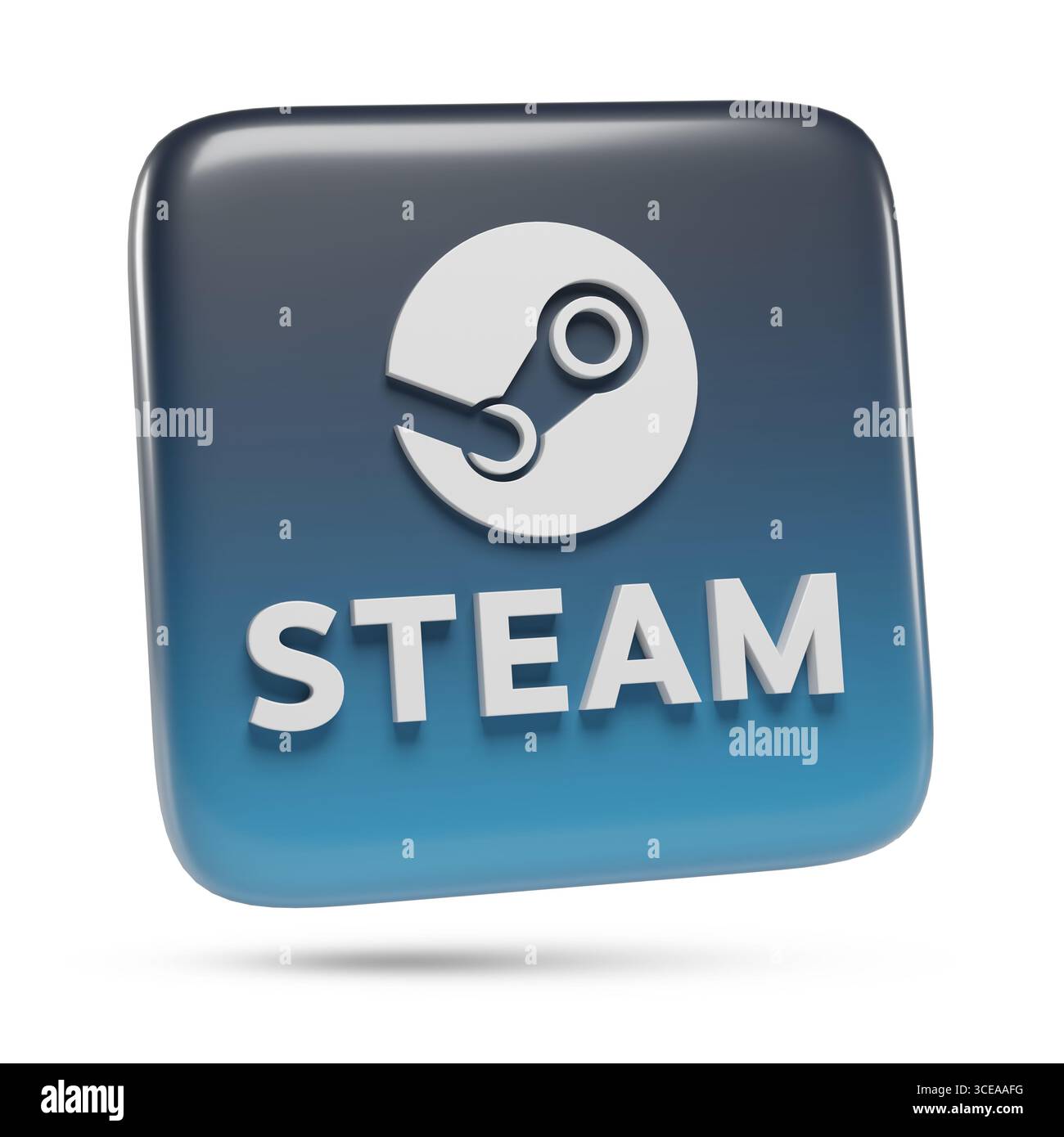 Buenos Aires, Argentinien; 11. August 2025: Dreidimensionales Dampflogo isoliert auf weißem Hintergrund. Stockfoto