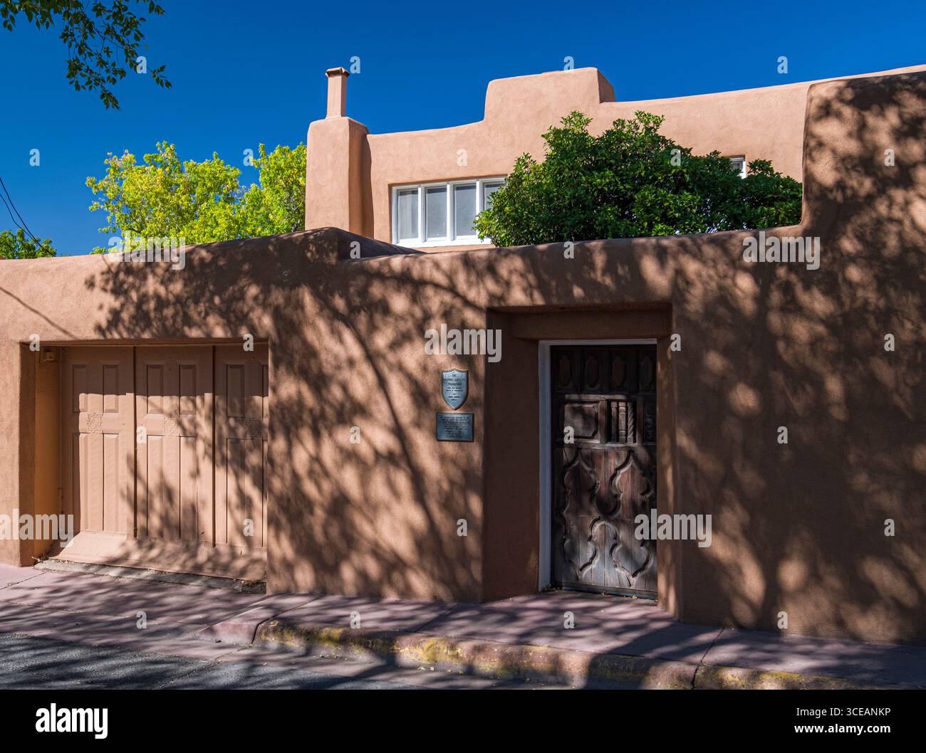 Edwin Brooks Haus vom historischen Santa Fe Foundation, Canyon Road, Santa Fe, Santa Fe County, New Mexico, USA Stockfoto