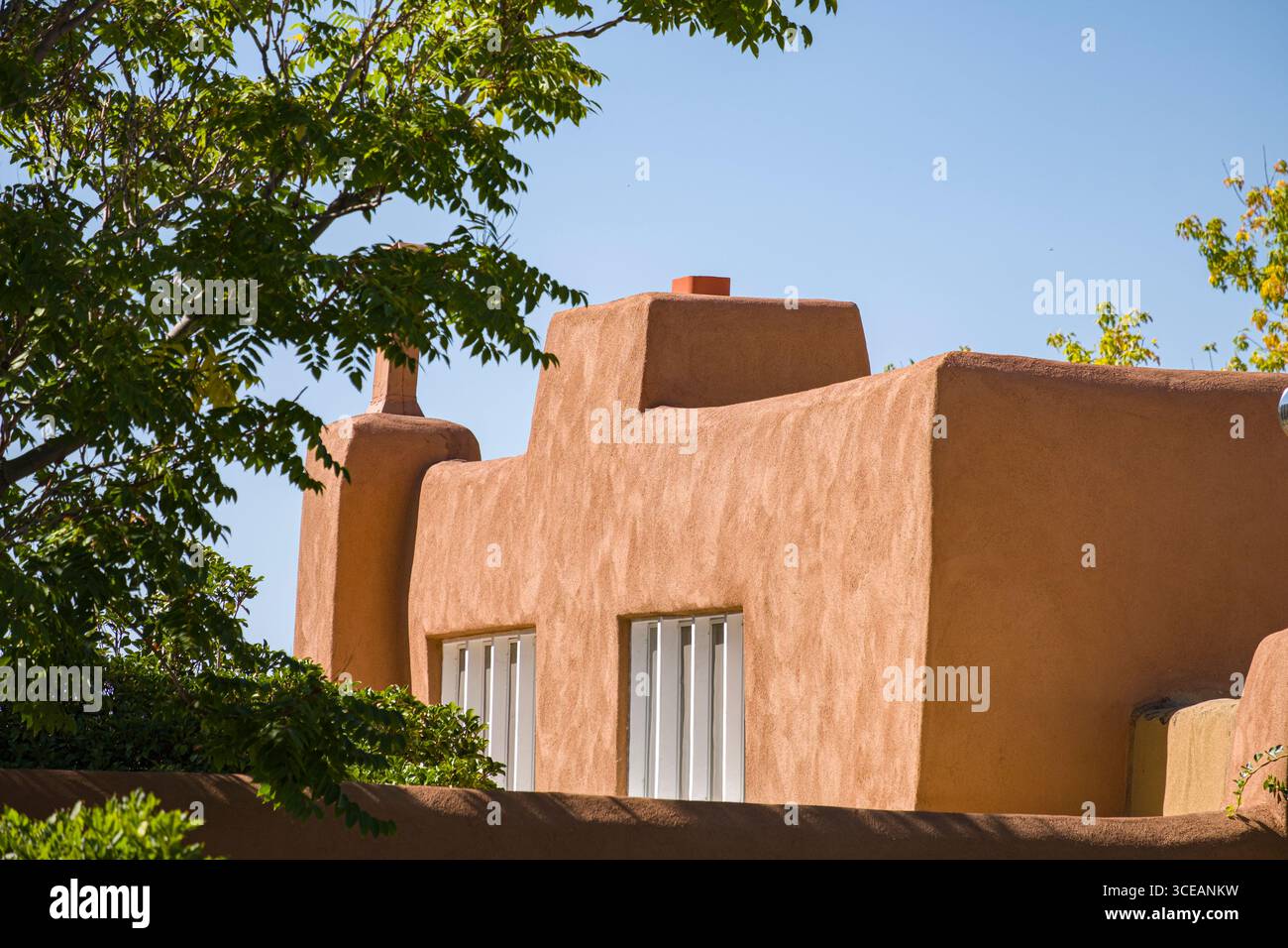 Edwin Brooks Haus vom historischen Santa Fe Foundation, Canyon Road, Santa Fe, Santa Fe County, New Mexico, USA Stockfoto