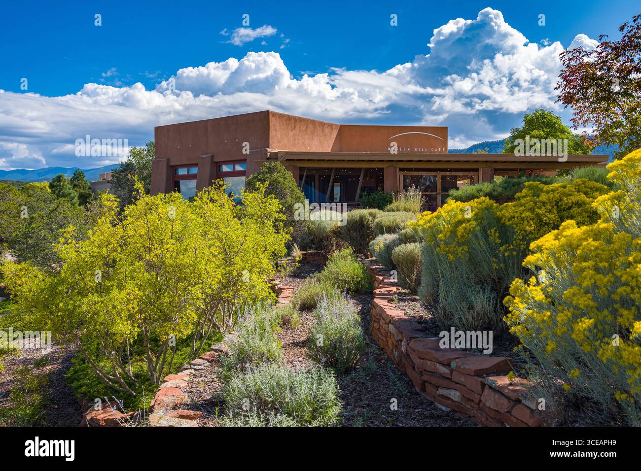 Museum Hill Café, Santa Fe, Santa Fe County, New Mexico, USA Stockfoto