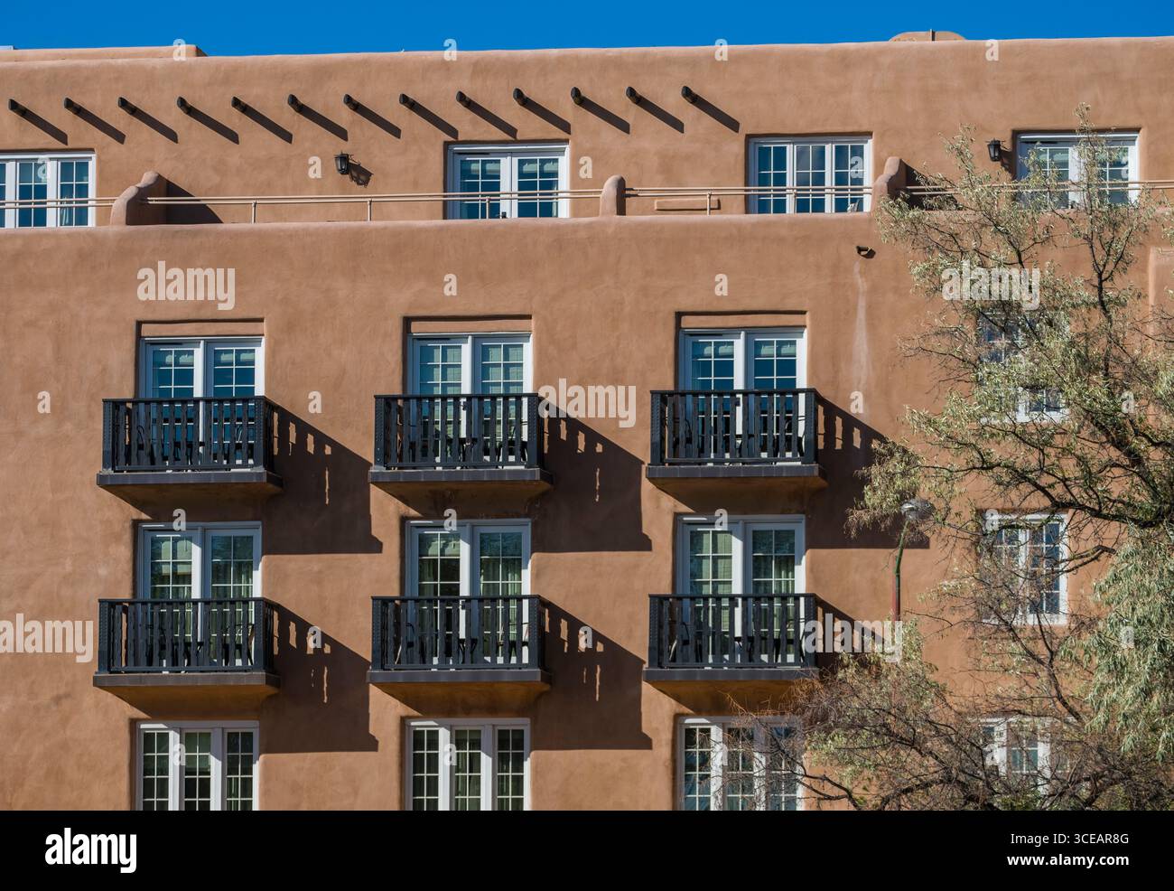 La Fonda on the Plaza, Santa Fe, Santa Fe County, New Mexico, USA Stockfoto