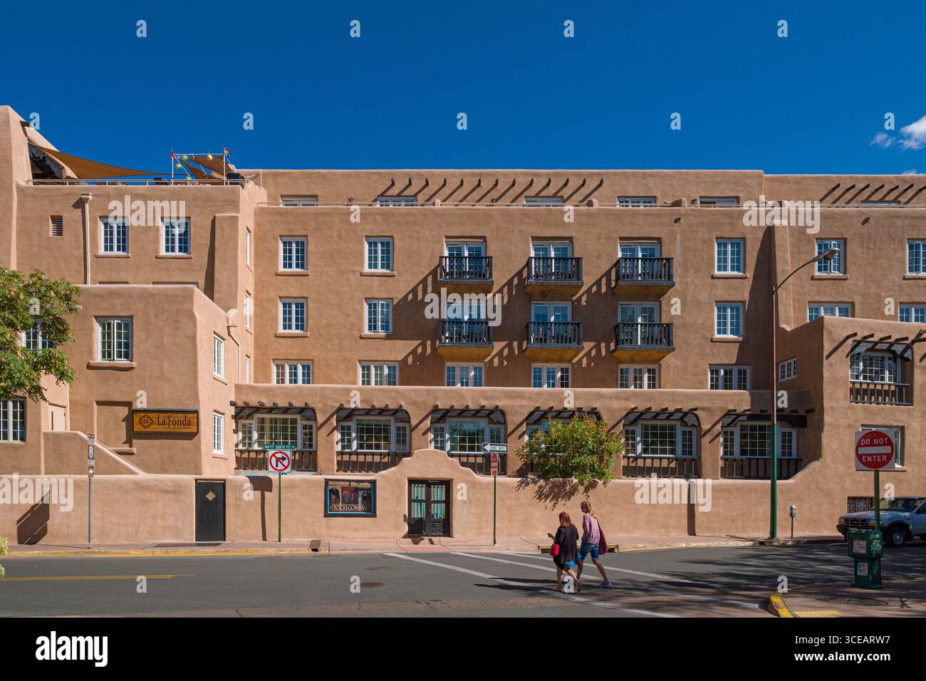 La Fonda on the Plaza, Santa Fe, Santa Fe County, New Mexico, USA Stockfoto