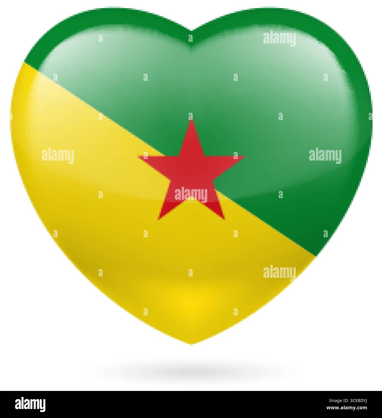 Herz mit Flaggenfarben von Französisch-Guayana. Ich liebe Französisch-Guayana Stock Vektor