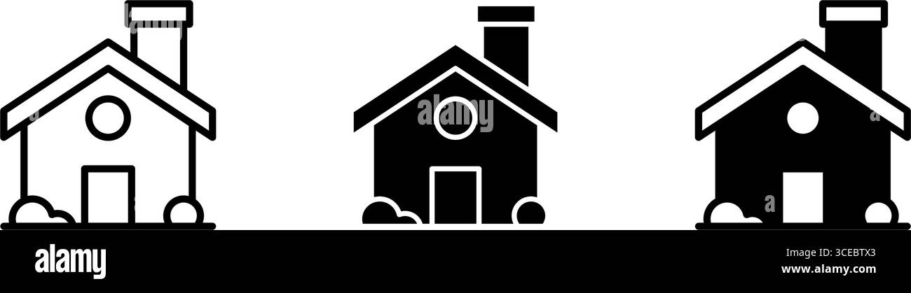 Symbol Set Schneehaus. Feierlichkeiten Wintersaison Weihnachten. Symbol mit dekorativem Ornament. Stock Vektor