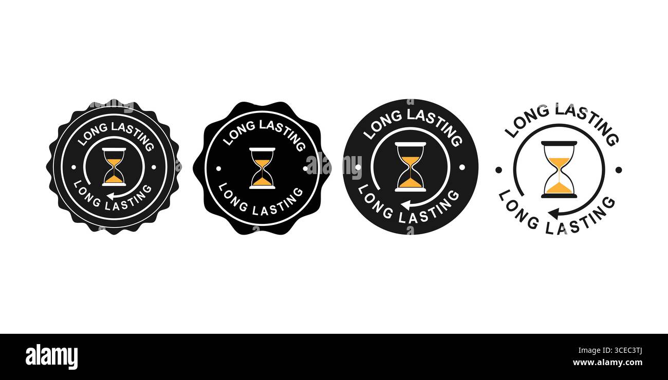 Langlebige Premium Sanduhr-Dichtungssymbole für Zuverlässigkeit Stock Vektor