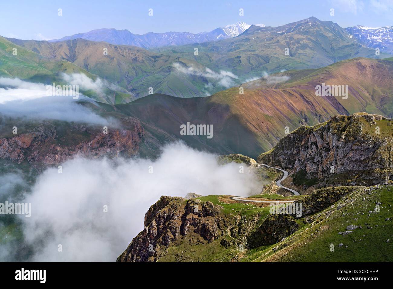 Blick auf den Kaukasus in Aserbaidschan Stockfoto
