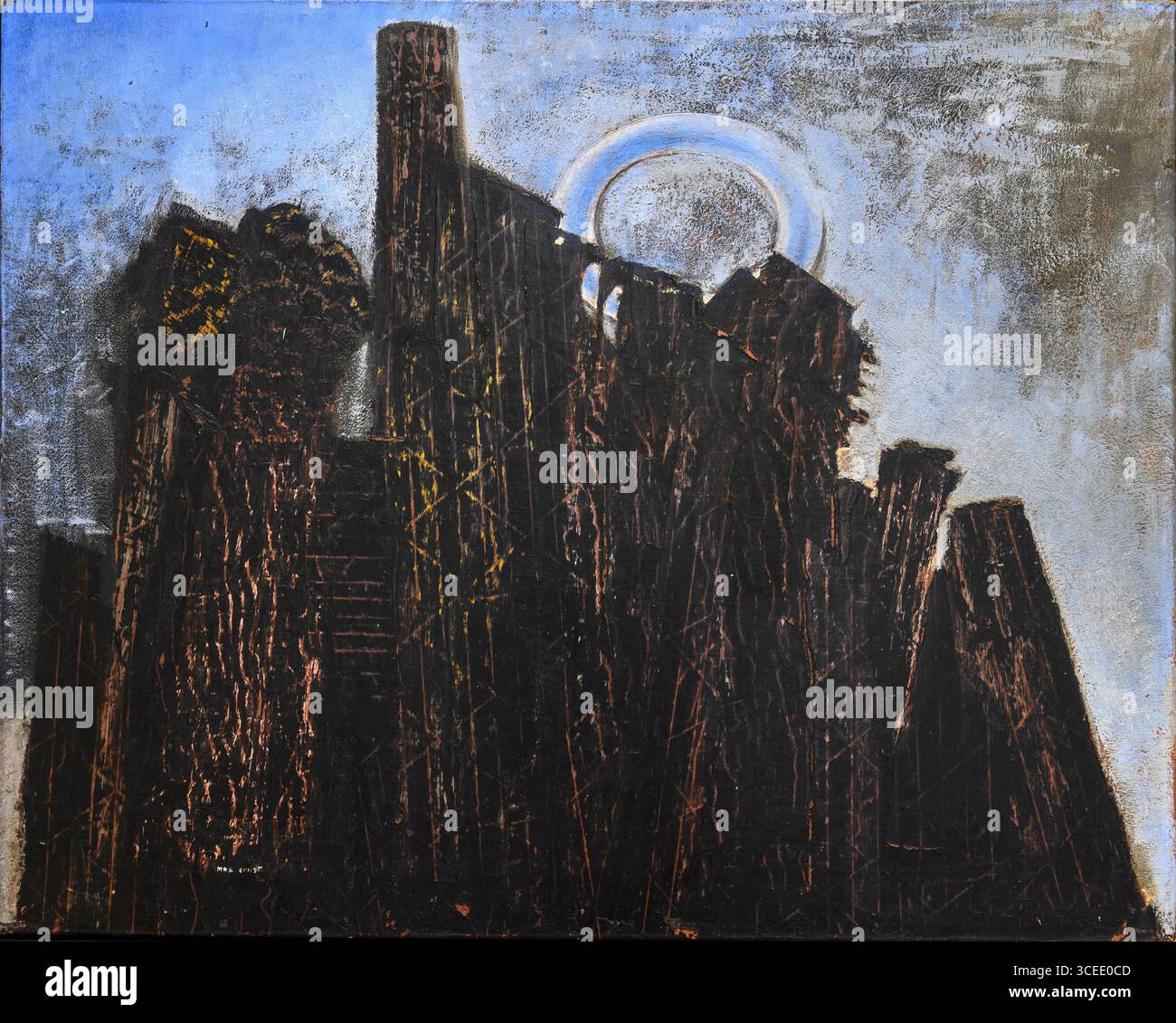 MAX ERNST 1891 - 1976. foret et soleil bleu (Wald und blaue Sonne) 1927,. Öl auf Leinwand. Stockfoto