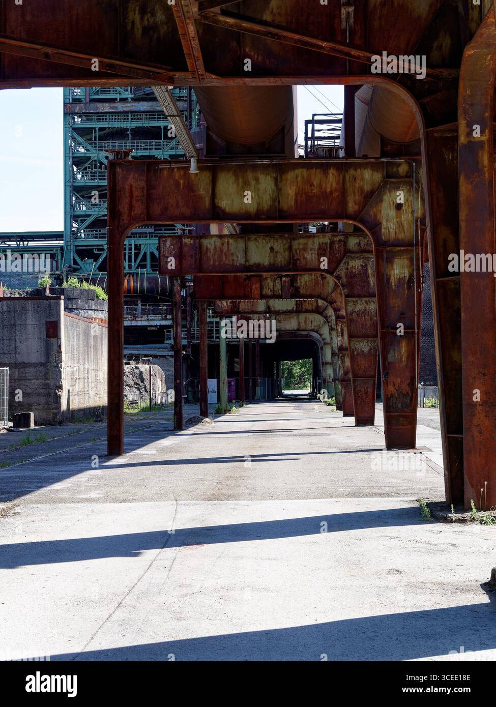 Hattingen, Deutschland, 20. Mai 2025 - Henrichshuette. Ehemaliges Stahlwerk, heute als Museum betrieben. Teil der Route des industriellen Erbes. Stockfoto