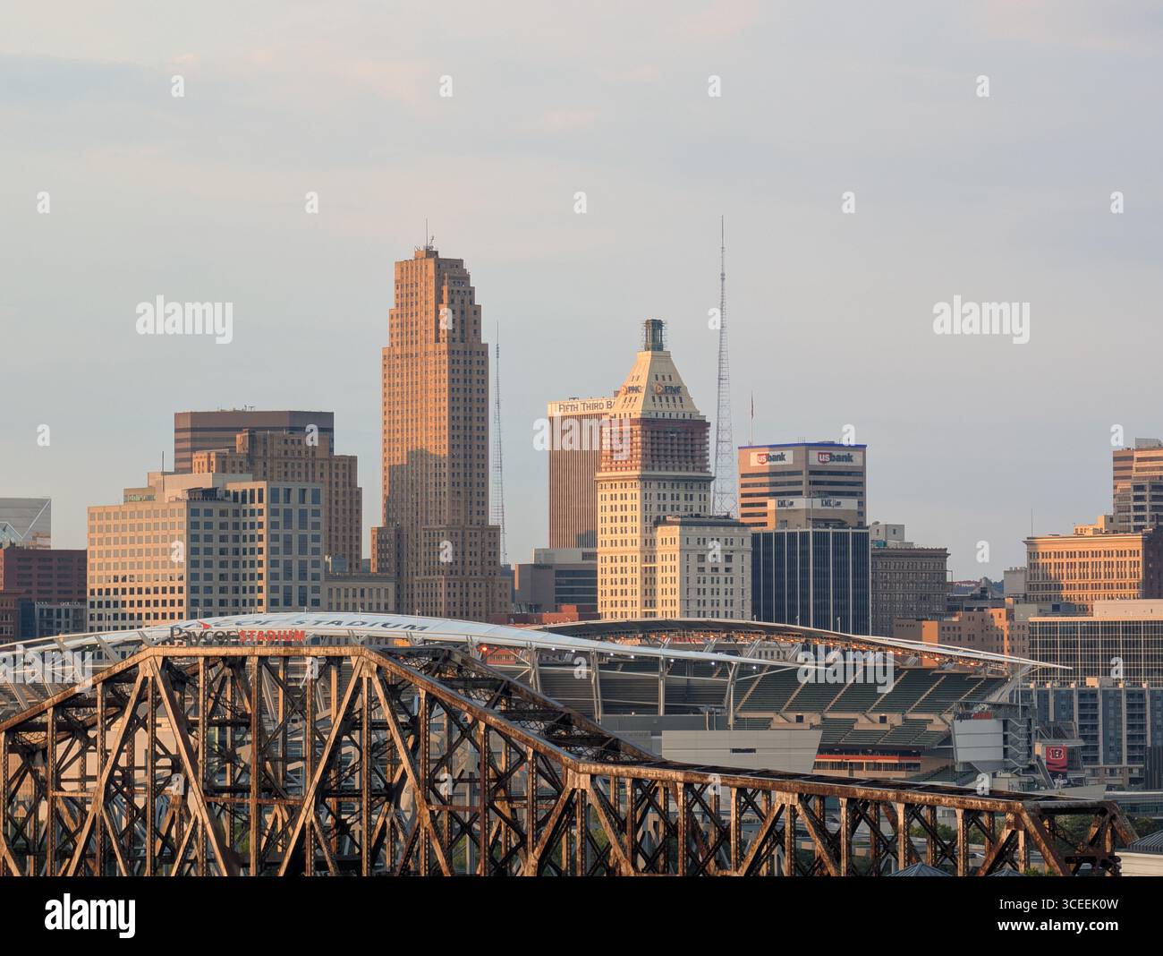 Die Skyline von Cincinnati, von Norden Kentucky aus gesehen. Stockfoto