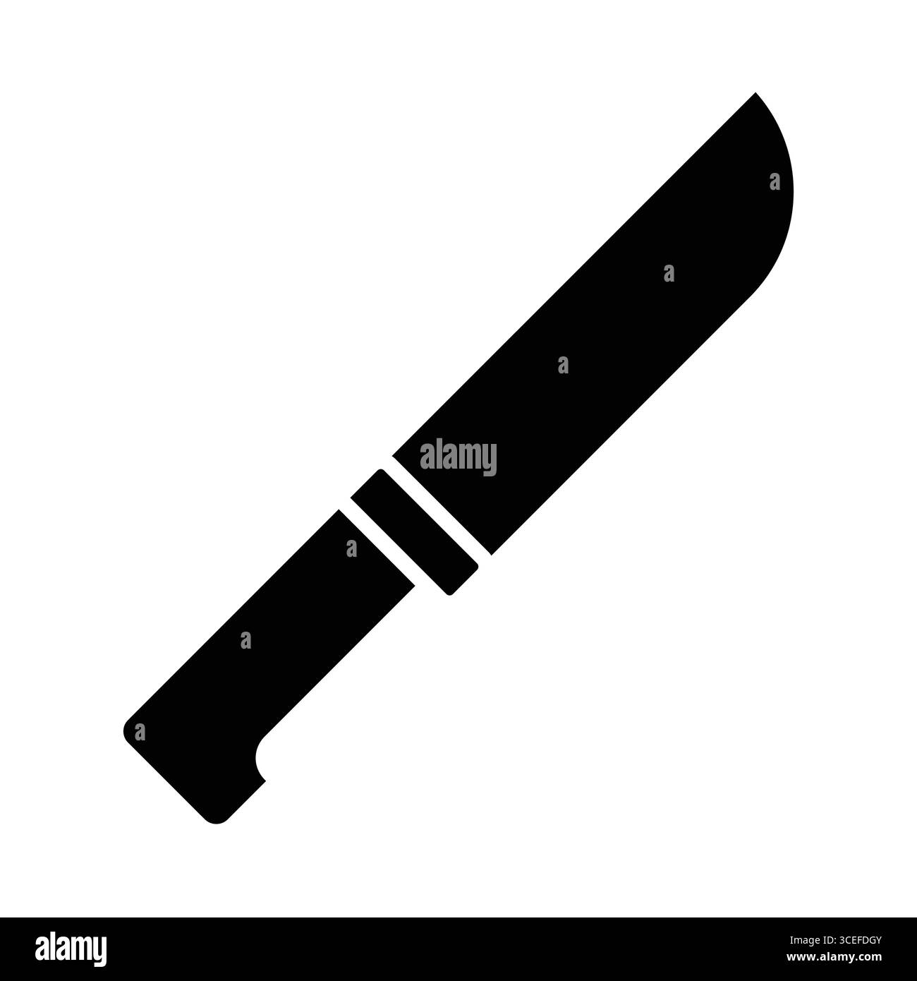 Die elegante schwarze Silhouette eines Küchenmessers ist ideal für kulinarische Themen. Perfekt für Designs in Bezug auf Kochen, Gastronomie oder Küchenutensilien. Stock Vektor