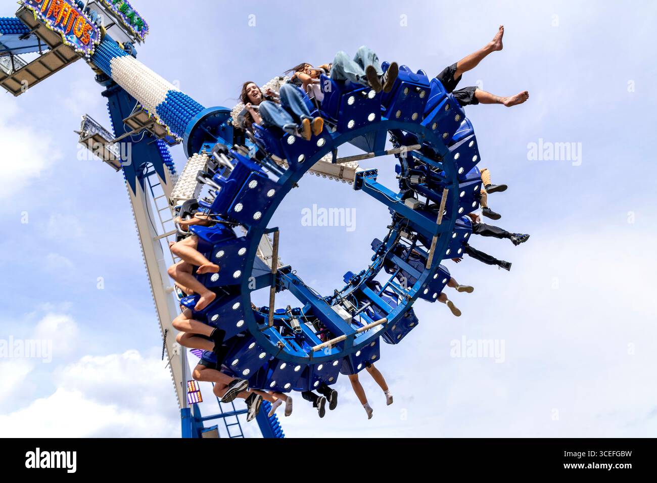 StratosFear Nervenkitzel auf der Whitby Regatta Fun Fair in North Yorkshire Stockfoto