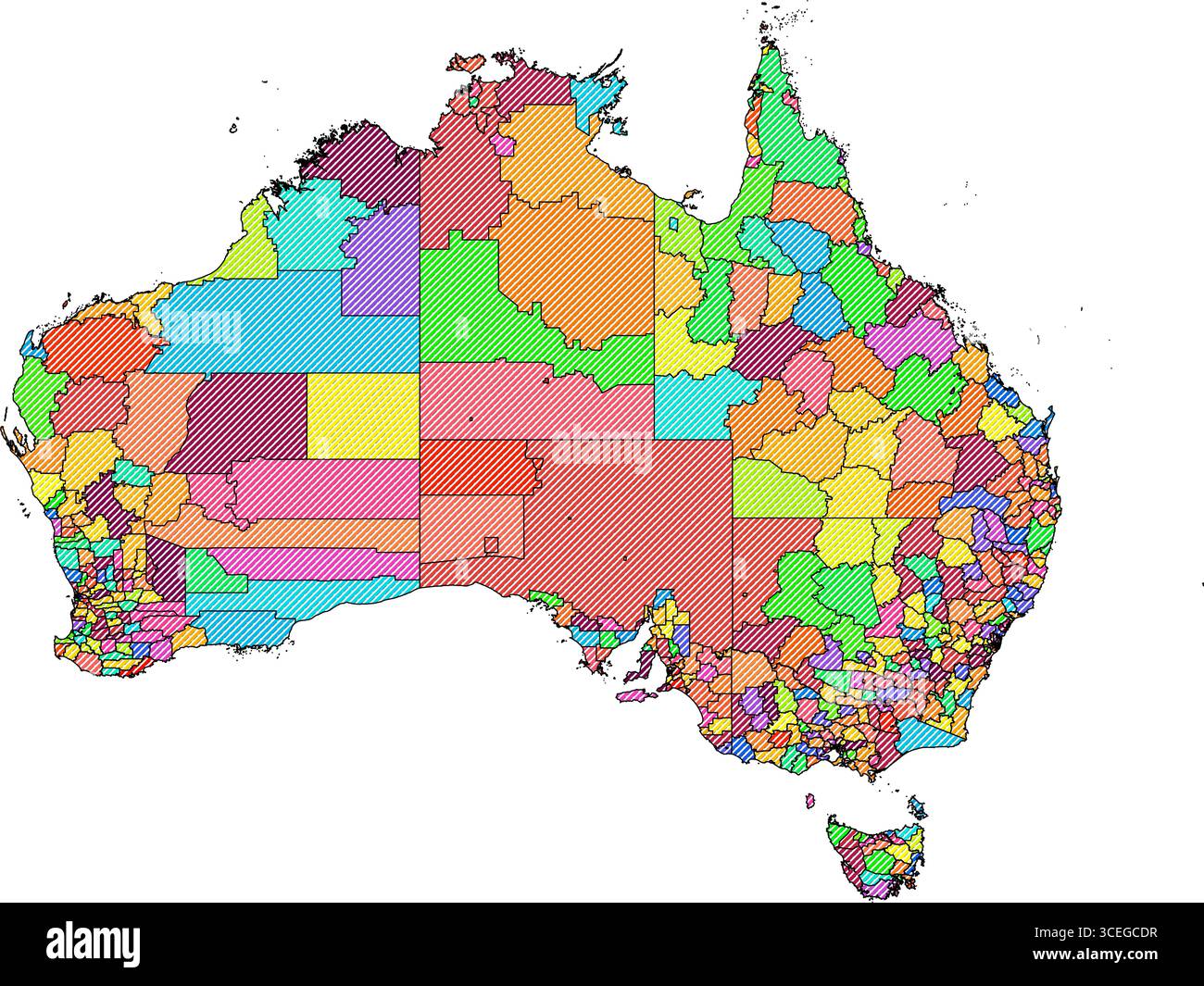 Schattierte australische Karte Illustration – realistische Vektorkartografie für Poster, Präsentationen und Bildungsprojekte Stock Vektor