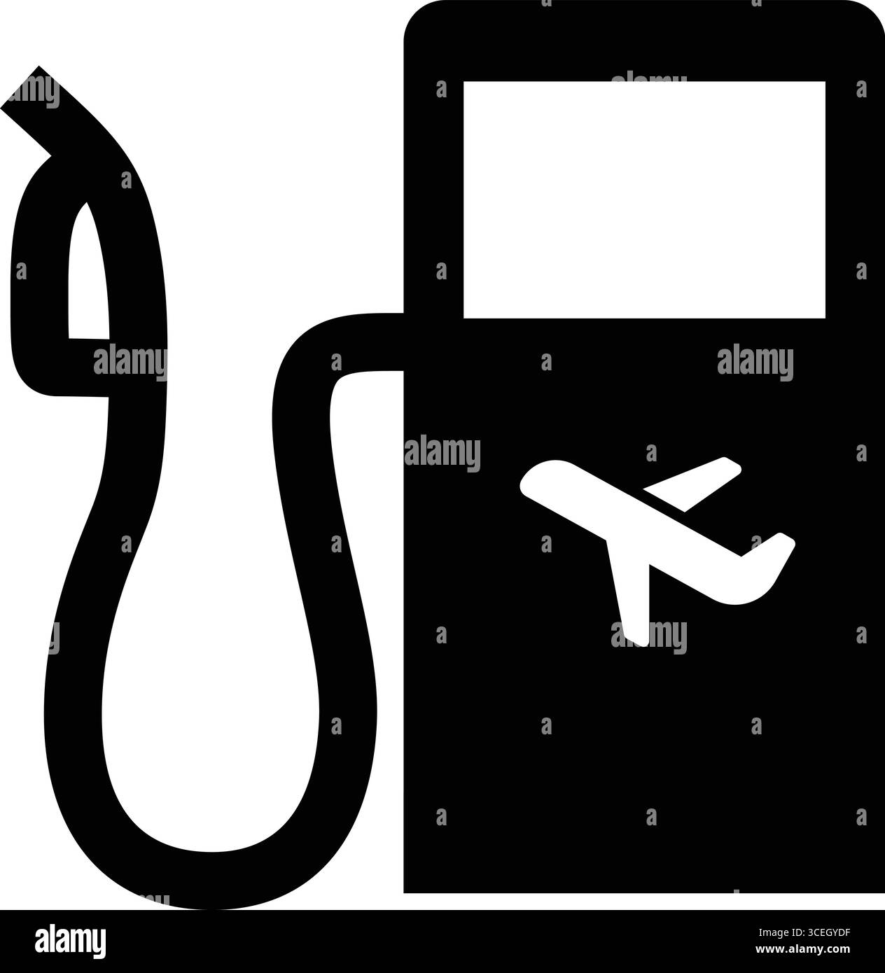 Luftfahrt Nachfüllstation Pumpdüse Icon Flugzeug Jet Benzin Gas Erdöl Flugzeuge Flughafen Nachfüllsystem Symbol Fossile Brennstoffe Öl Energie Stock Vektor