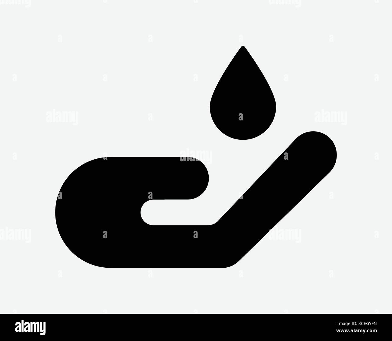 Handseife Waschen Icon Flüssigseife Hygine Wasser Nassreinigung Hände Desinfektion Wasserhahn Hautpflege Routine Sanitize Zeichen Symbol Stock Vektor