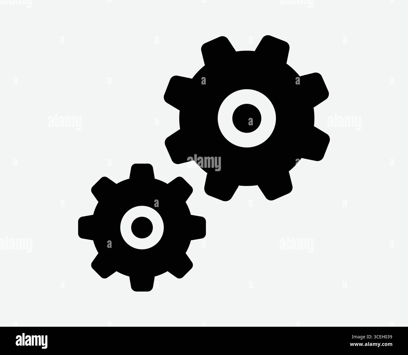 Einstellungen Zahnradsymbol Maschineneinstellung Zahnrad Zahnrad Industrie Maschinenbau Industrie System Motor Arbeitssymbol Zeichen Illustrationsprozess Stock Vektor