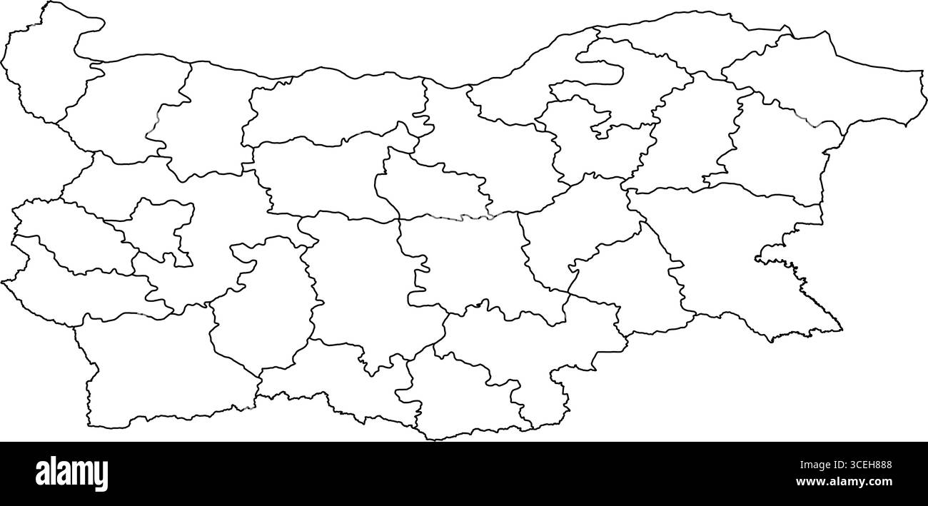 Bulgaria Map White Edition – Clean Printable Outline für Poster, Ressourcen für Geographie und Modern Cartography Artwork Stock Vektor