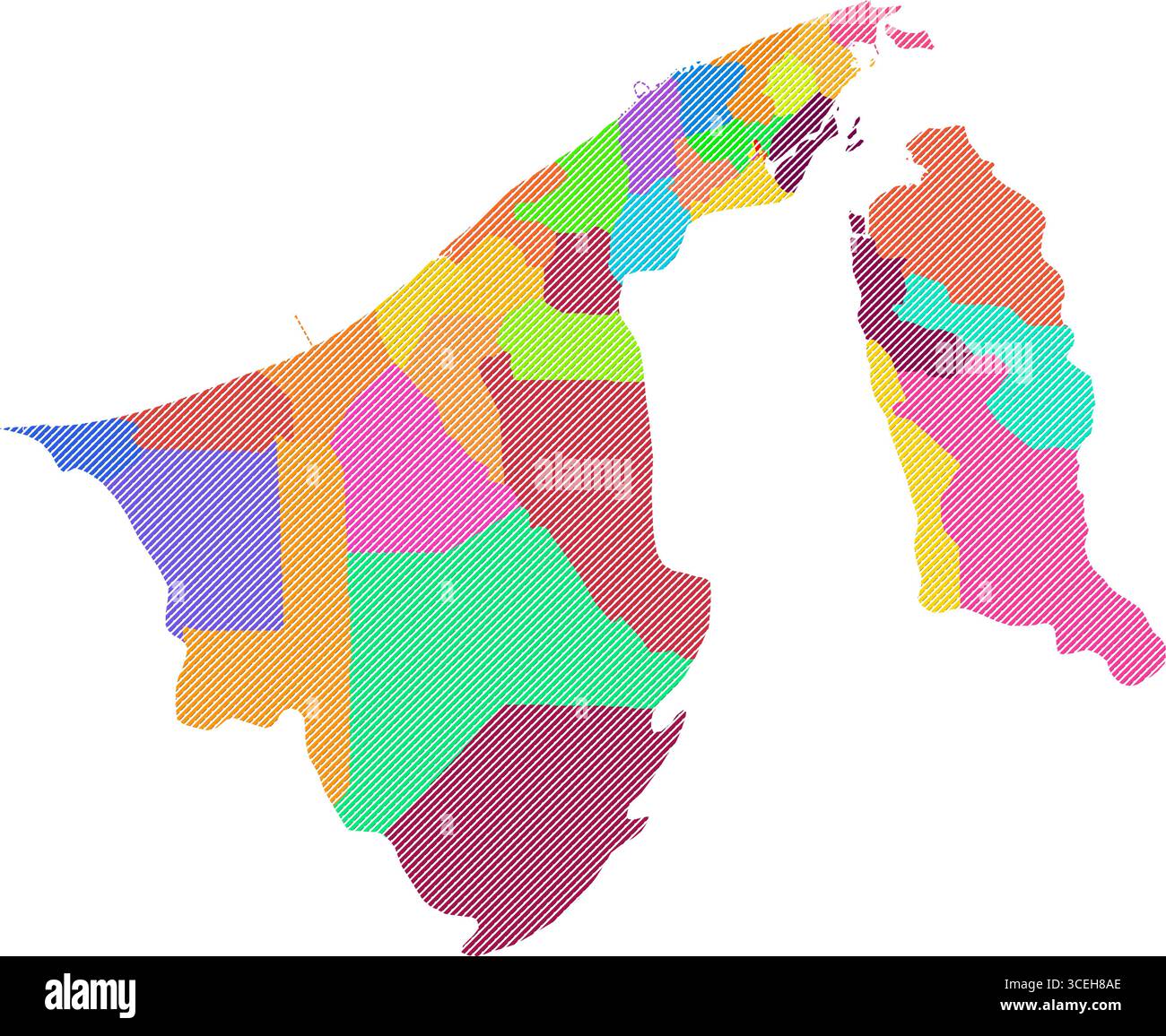 Schattierte Brunei Map Illustration – realistische Vektorkartografie für Poster, Präsentationen und Bildungsprojekte Stock Vektor