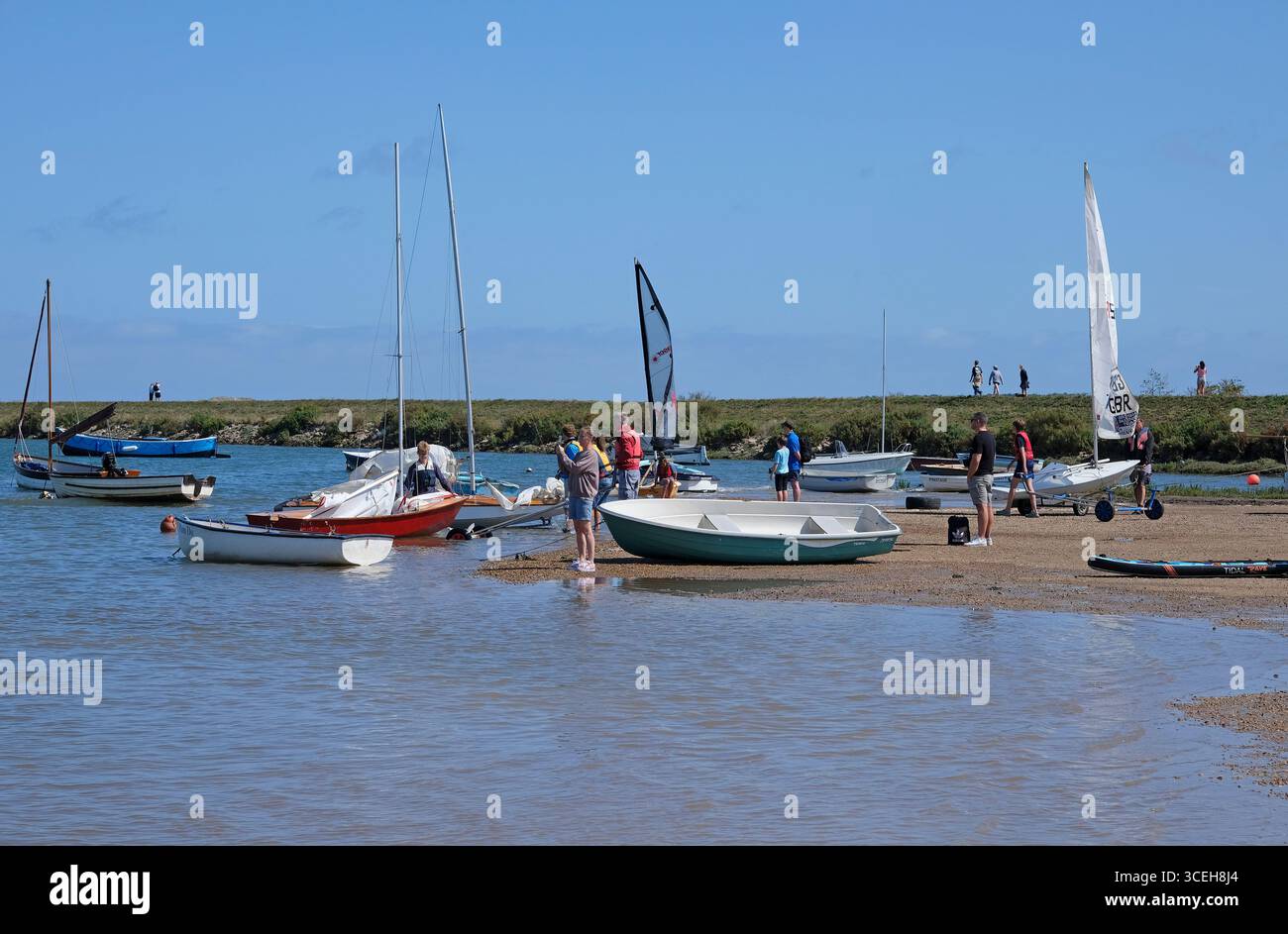 Wassersporttag, burnham overy staithe, Nord-norfolk, england Stockfoto