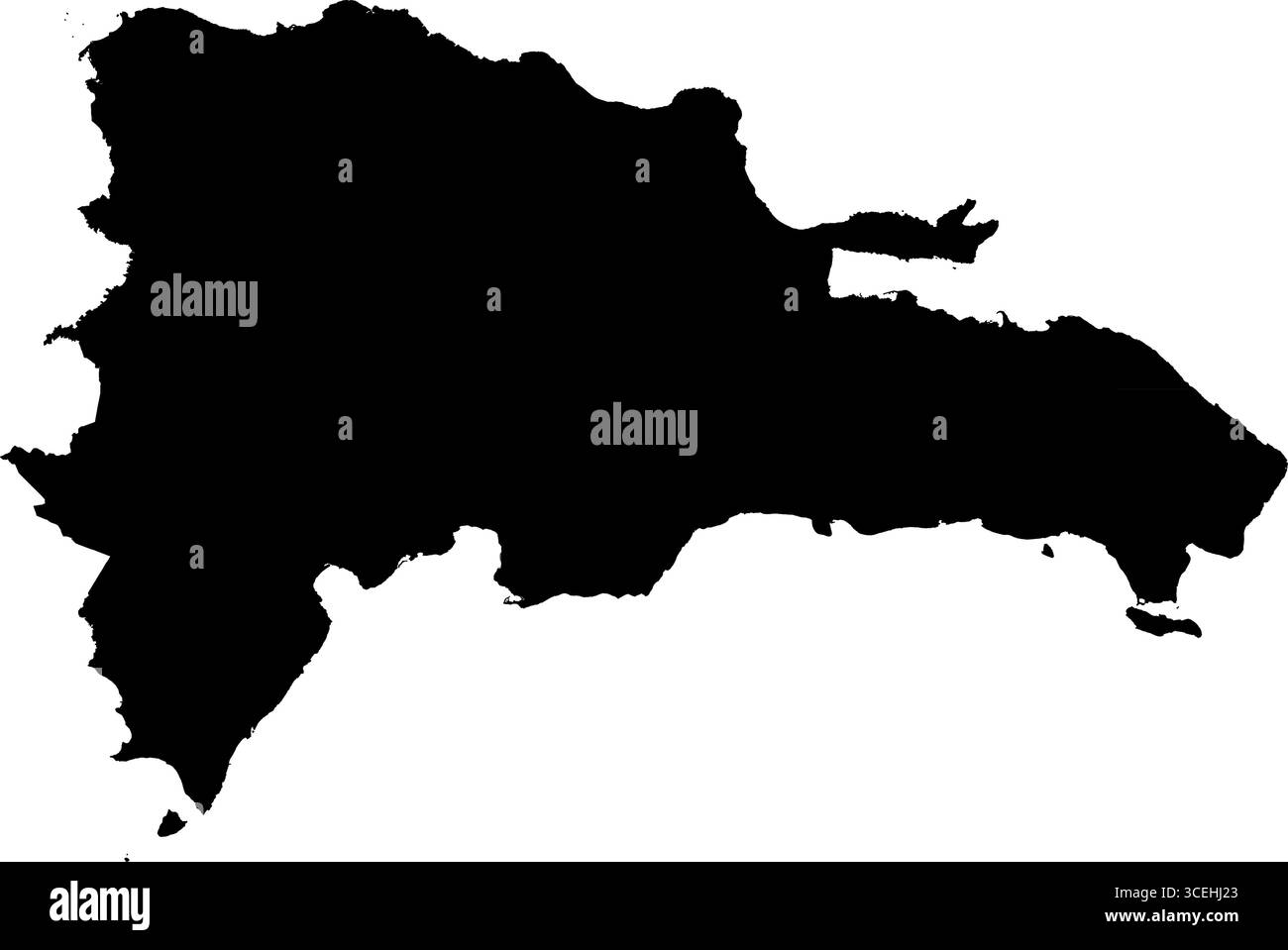 Dominican Republic Country Map Black Edition – minimalistische Vektorgrafiken für Wandkunst, Bildung und digitale Design-Projekte Stock Vektor