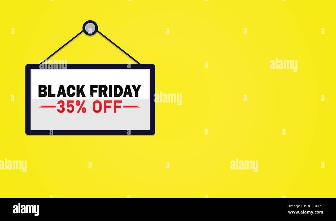 Black Friday Sale – 35 % Rabatt Auf Hängendes Schild Stock Vektor