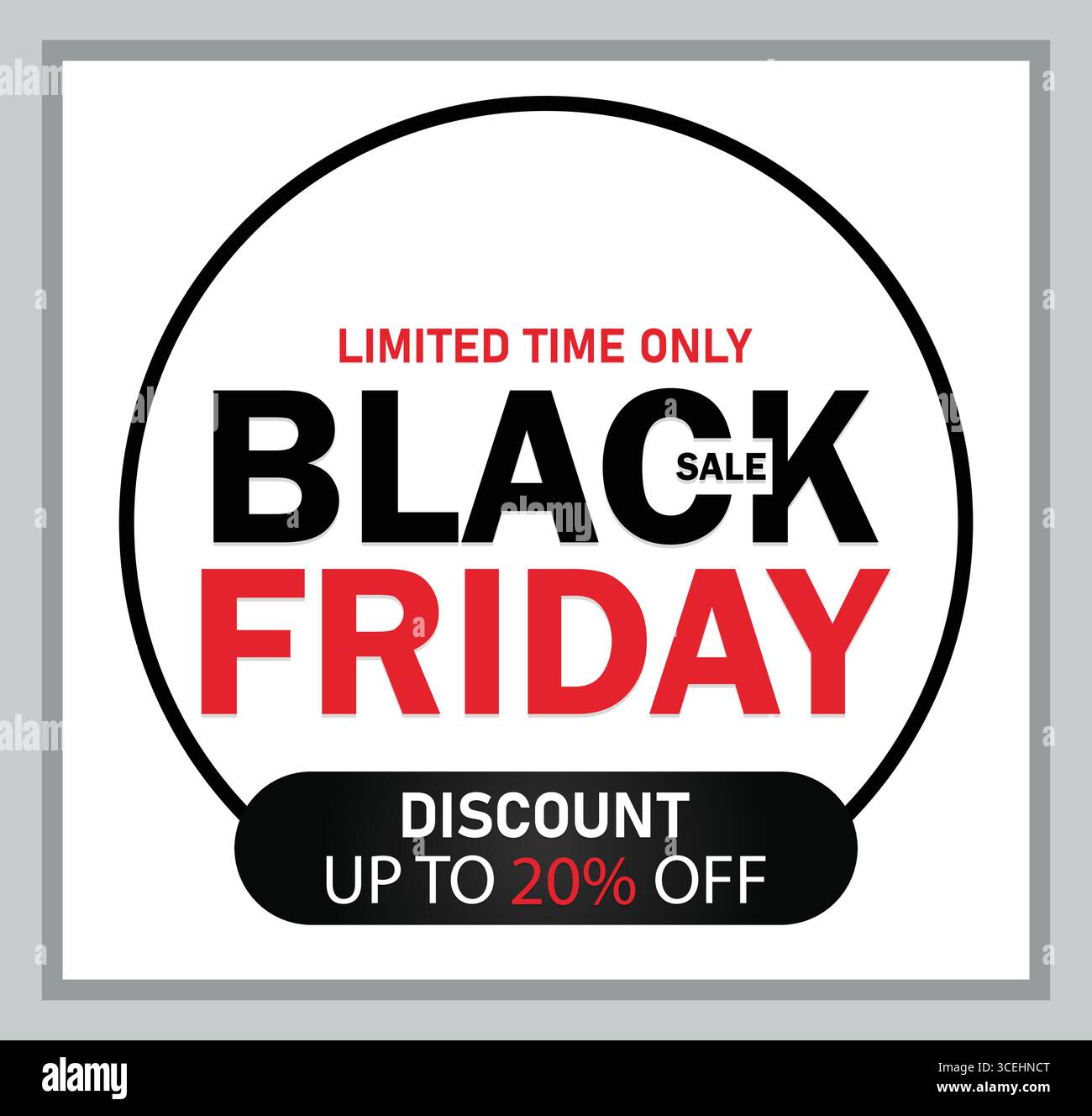 Black Friday Sale 2025 – Sonderangebote und Rabatte von bis zu 20 % Stock Vektor