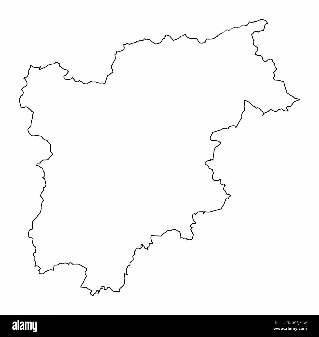 Trentino-Südtirol Umrisskarte isoliert auf weißem Hintergrund, Italien Stock Vektor