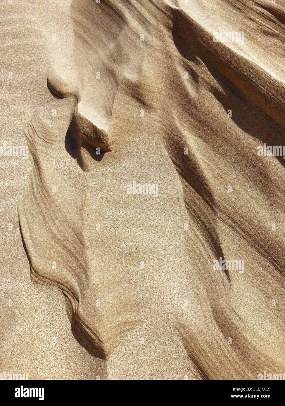 Wind skulpted Sand Dunes Texture in Desert - abstrakte natürliche Muster. Stockfoto