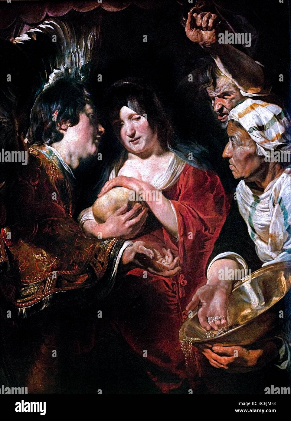 Jacob Jordaens 1596-1678 Belgien die Versuchung von St. Madeleine. (Auch bekannt als Heilige Maria Magdalena) Lille Museum Frankreich Französisch ( Maria Magdalena ist eine Frau in allen, vier Evangelien des Neuen Testaments, sie wurde eine treue Anhängerin, Jesus nachdem er sie von sieben Dämonen befreit hat. ) Stockfoto