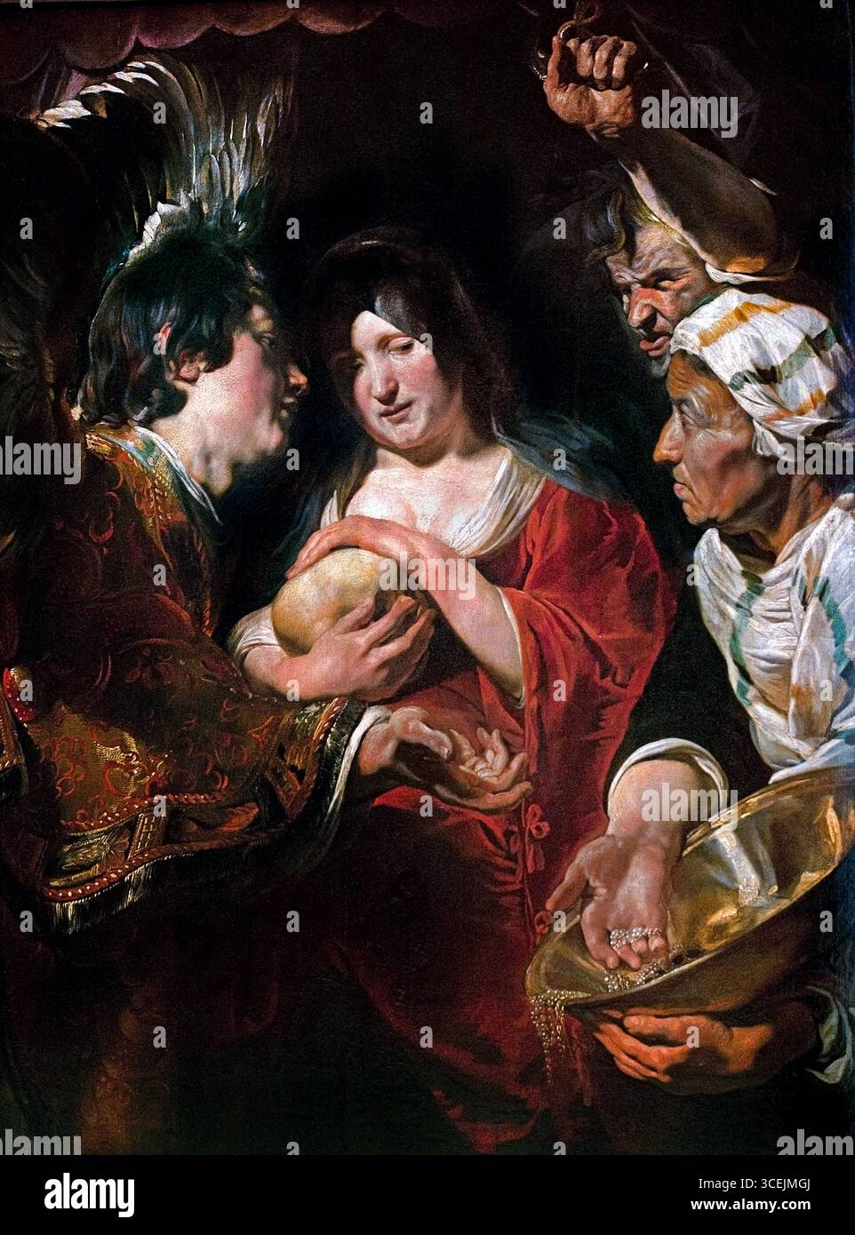 Jacob Jordaens 1596-1678 Belgien die Versuchung von St. Madeleine. (Auch bekannt als Heilige Maria Magdalena) Lille Museum Frankreich Französisch ( Maria Magdalena ist eine Frau in allen, vier Evangelien des Neuen Testaments, sie wurde eine treue Anhängerin, Jesus nachdem er sie von sieben Dämonen befreit hat. ) Stockfoto