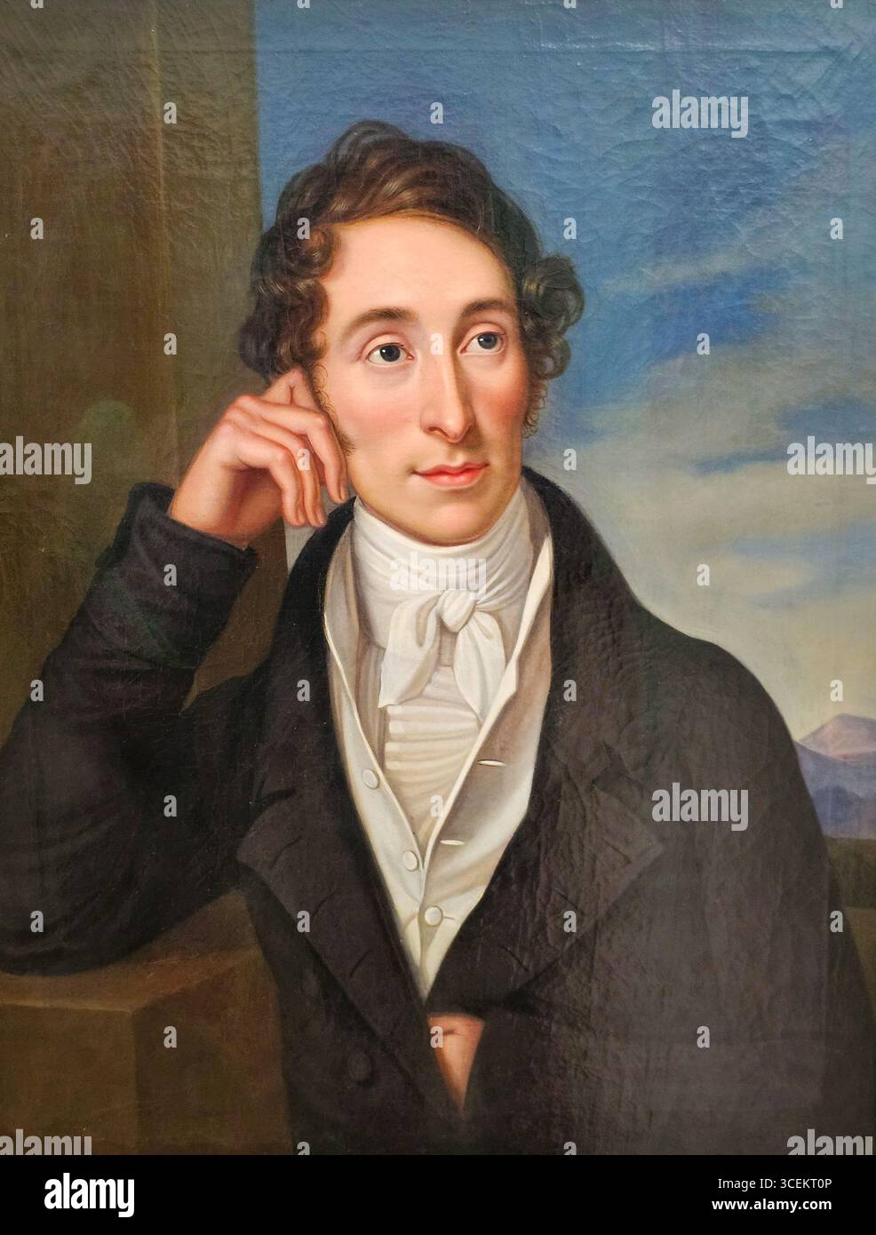 Eine Fotografie des Porträts von Karl Maria von Weber aus dem Jahr 1821, einem bedeutenden deutschen Komponisten der Romantik. Das ursprüngliche Ölgemälde wurde von Dan geschaffen Stockfoto