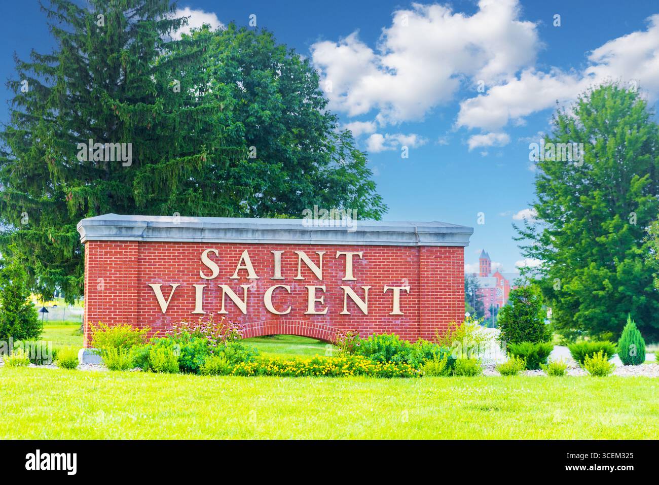 Latrobe, PA - 28. Juli 2025: Das Saint Vincent College ist ein privates katholisches Benediktinerkolleg in Latrobe, Pennsylvania, USA Stockfoto
