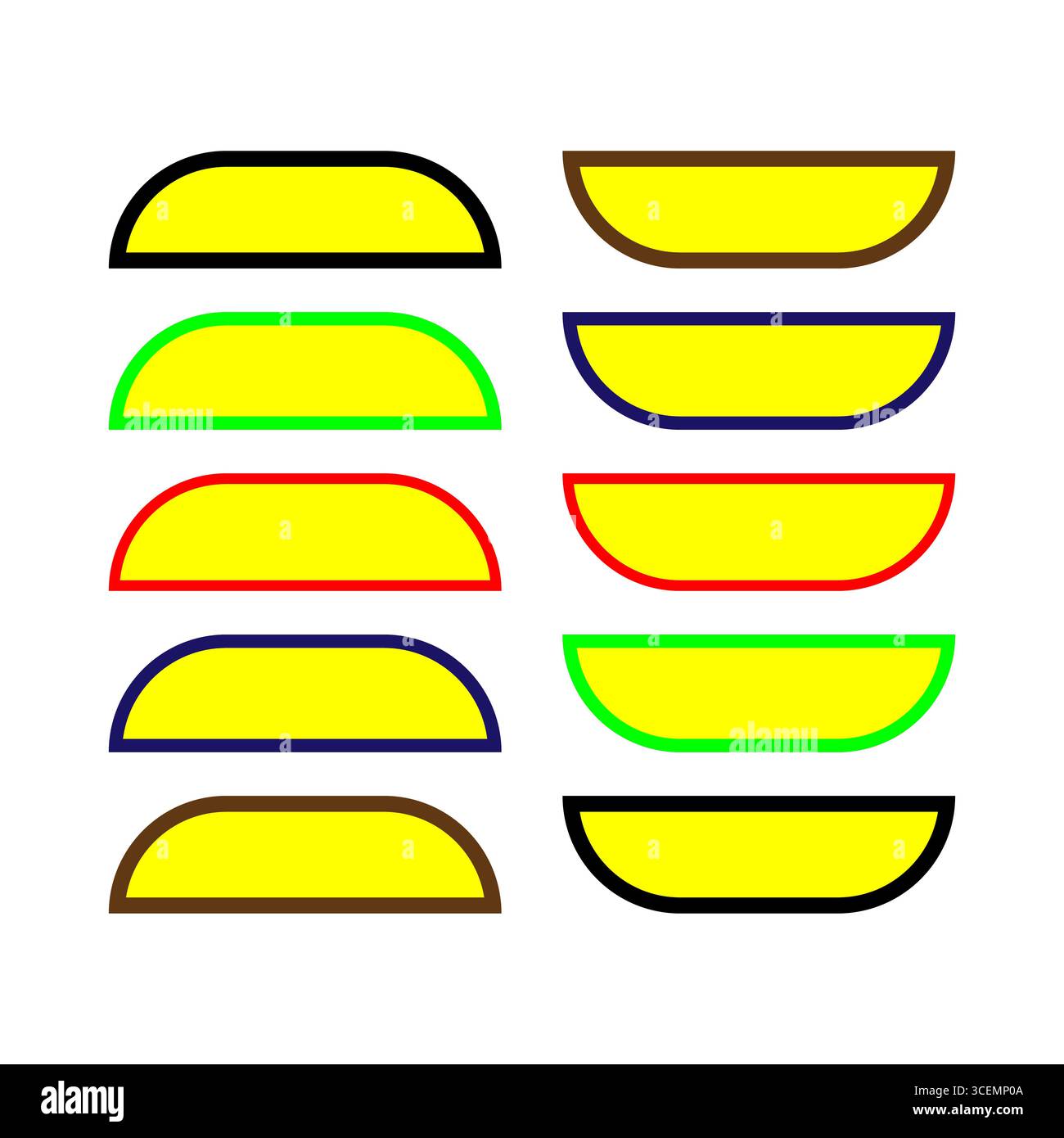 Set mit geschwungenen Formen. Abstrakte Elemente-Kollektion. Farbenfrohes Grafikdesign. Dekorative Vektorobjekte. Stock Vektor