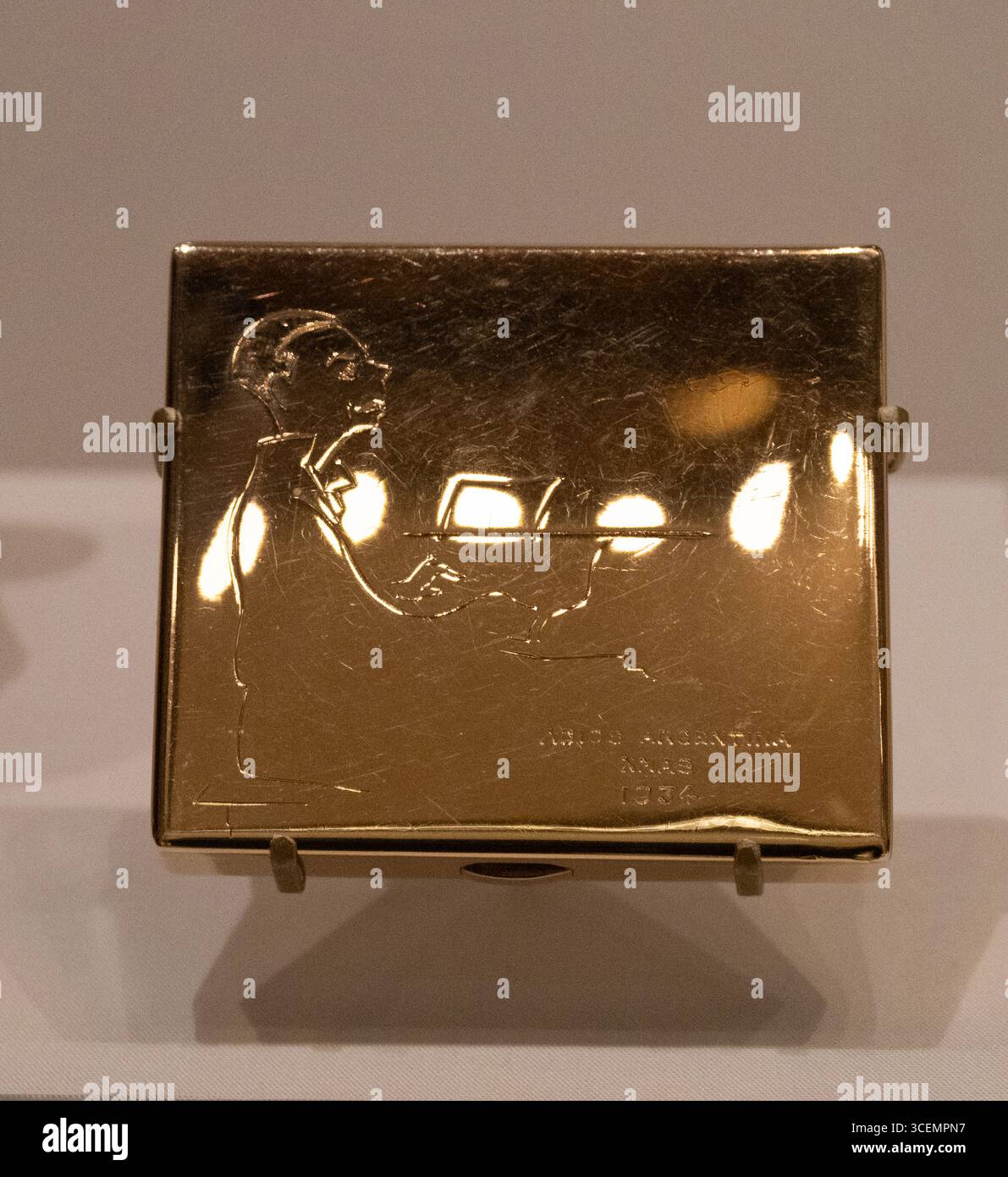 Adios, Argentinien Zigarettenetui von Cole Porter in der NY Public Library Stockfoto