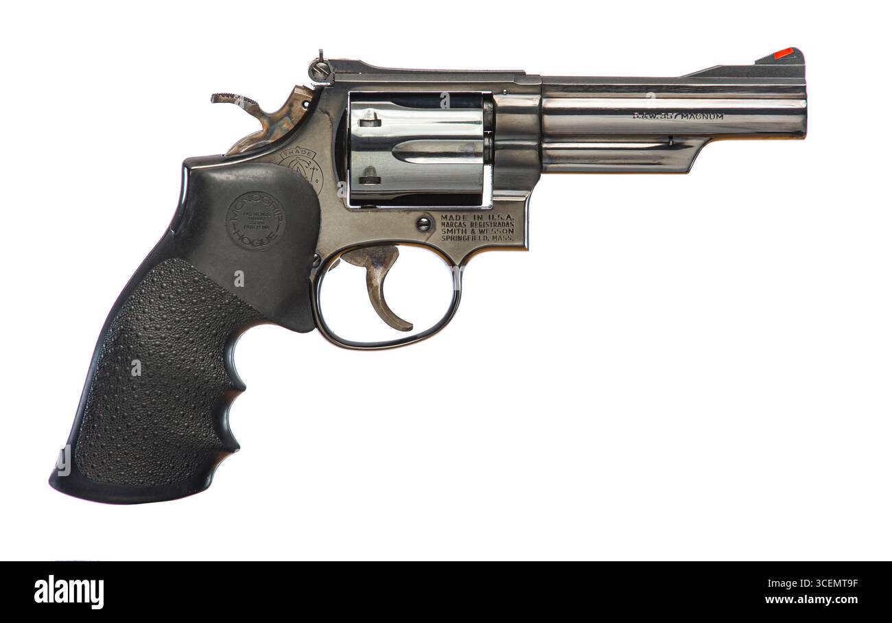 Smith & Wesson Modell 57,.357 Magnum Kaliber, N Rahmen, 4 Zoll Lauf Revolver Pistole Waffe Stockfoto