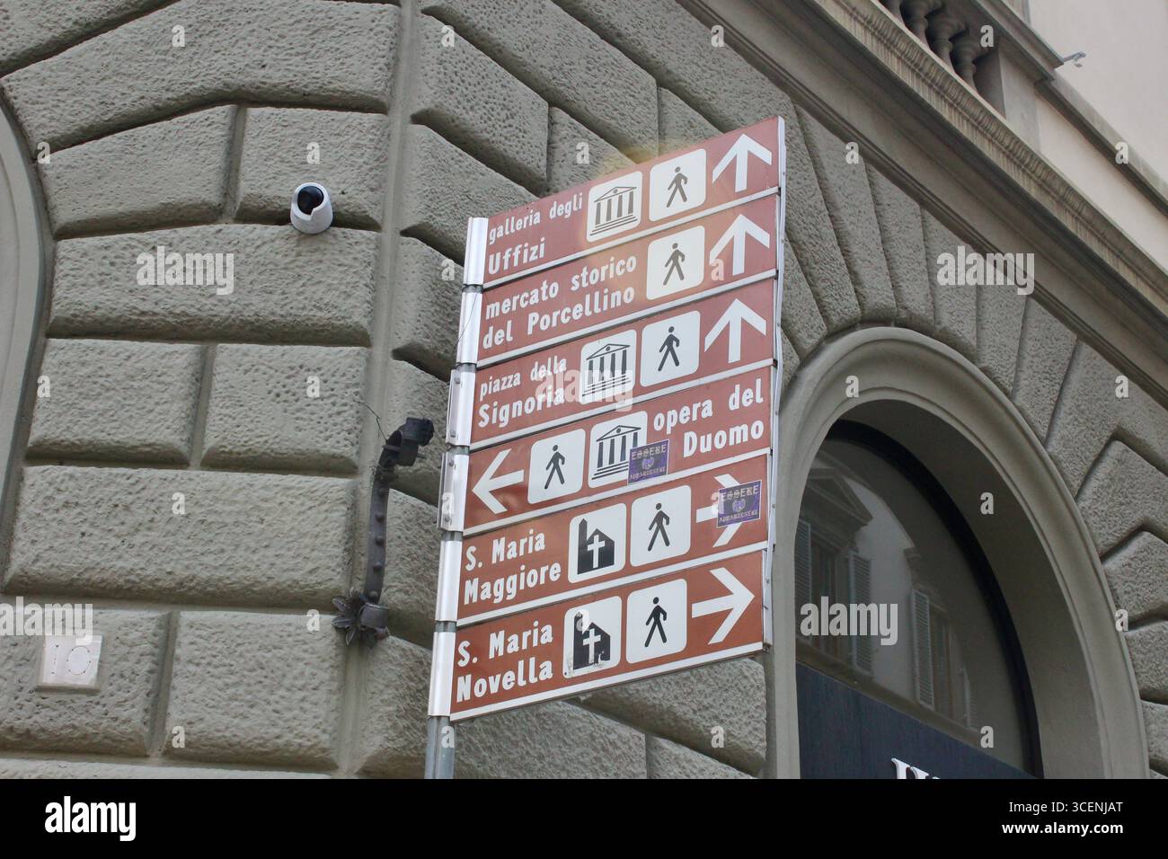 florenz florenz firenze italien Wegbeschreibung auf dem Straßenschild im Stadtzentrum angegeben Stockfoto